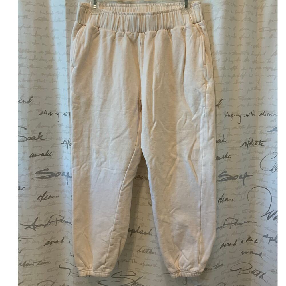 Pact Wide Leg Sweatpants in Light Cream